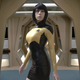 Illustration for article titled Lady Data cosplay photos feature a gorgeous latex Star Fleet uniform
